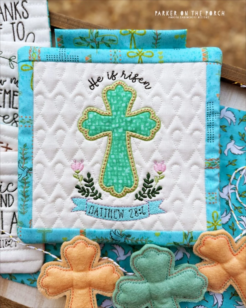 Digital Download - He is Risen Mini Quilt ( SQUARE Single Stand )