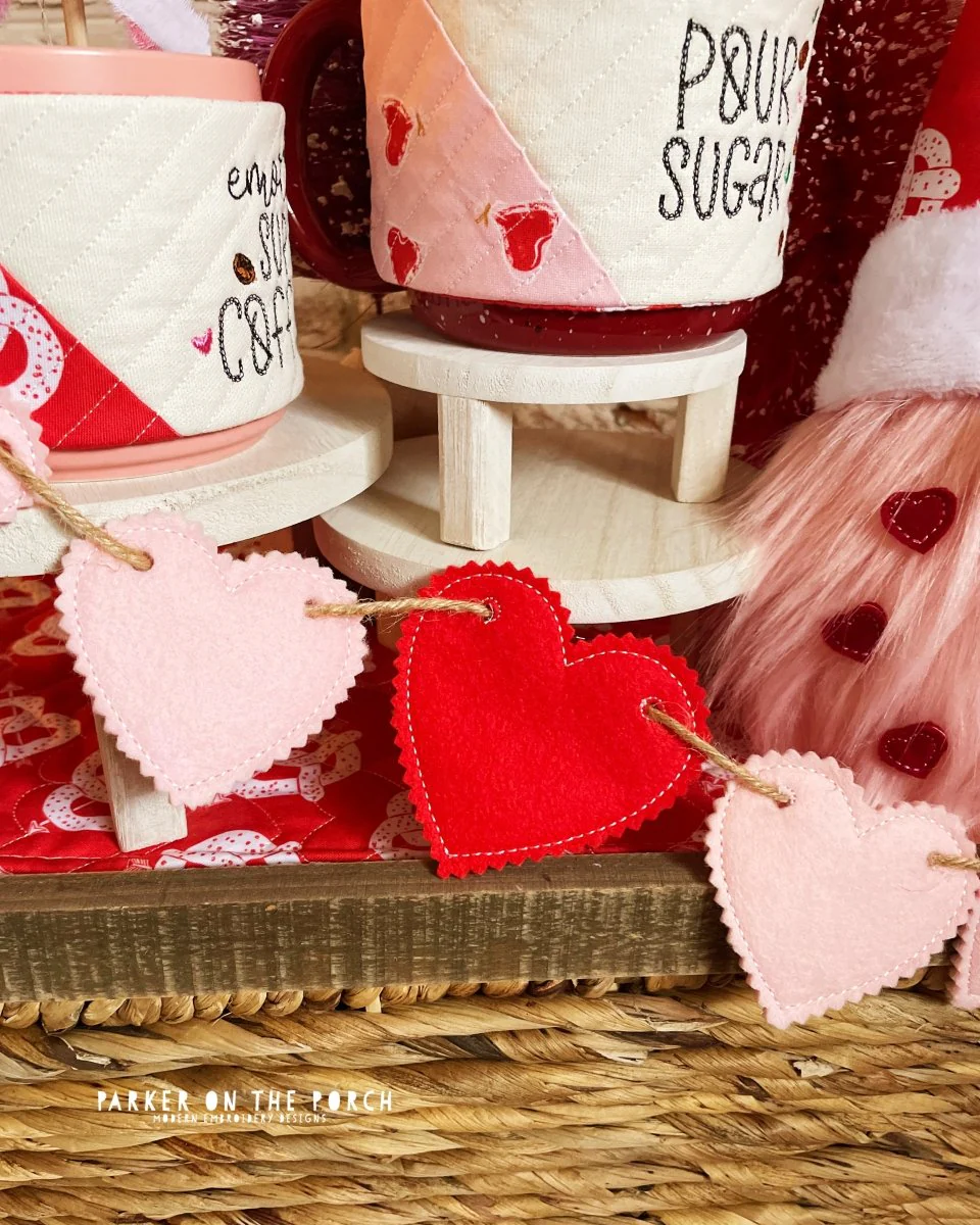 Digital Download - I Love Coffee - Heart Bunting & Feltie Banner Set