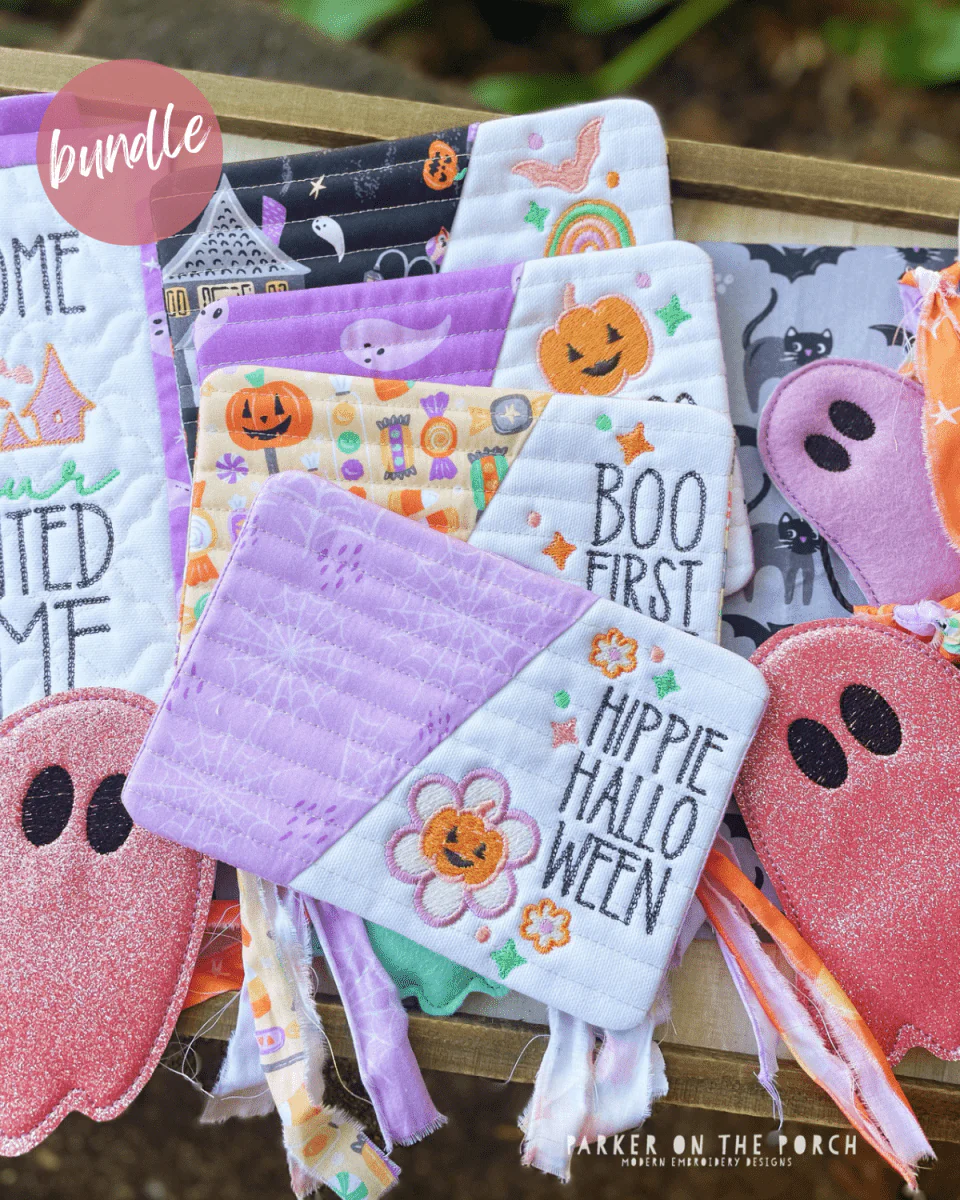 Digital Download - Hippie Halloween Mug Rug BUNDLE