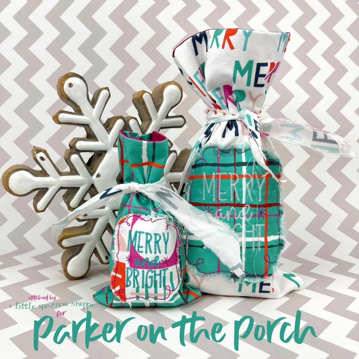 Digital Download- Home for the Holidays Collection- Merry and Bright Gift Bag set - Image 2