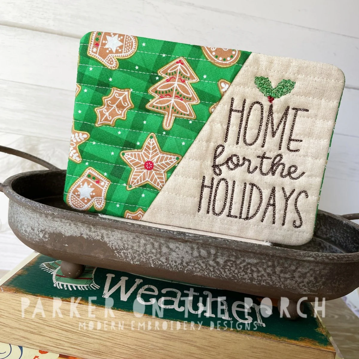 Digital Download - Home for the Holidays Collection - Mug Rug - Home for the Holidays