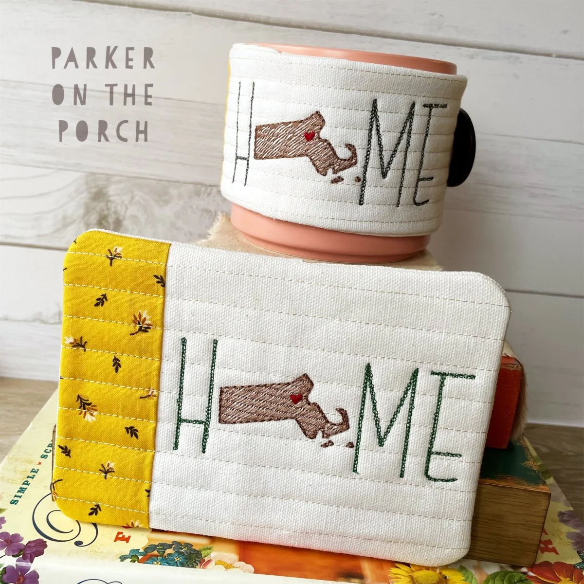 Digital Download - Home State - Mug Rug and Mug Wrap Bundle- Massachusetts