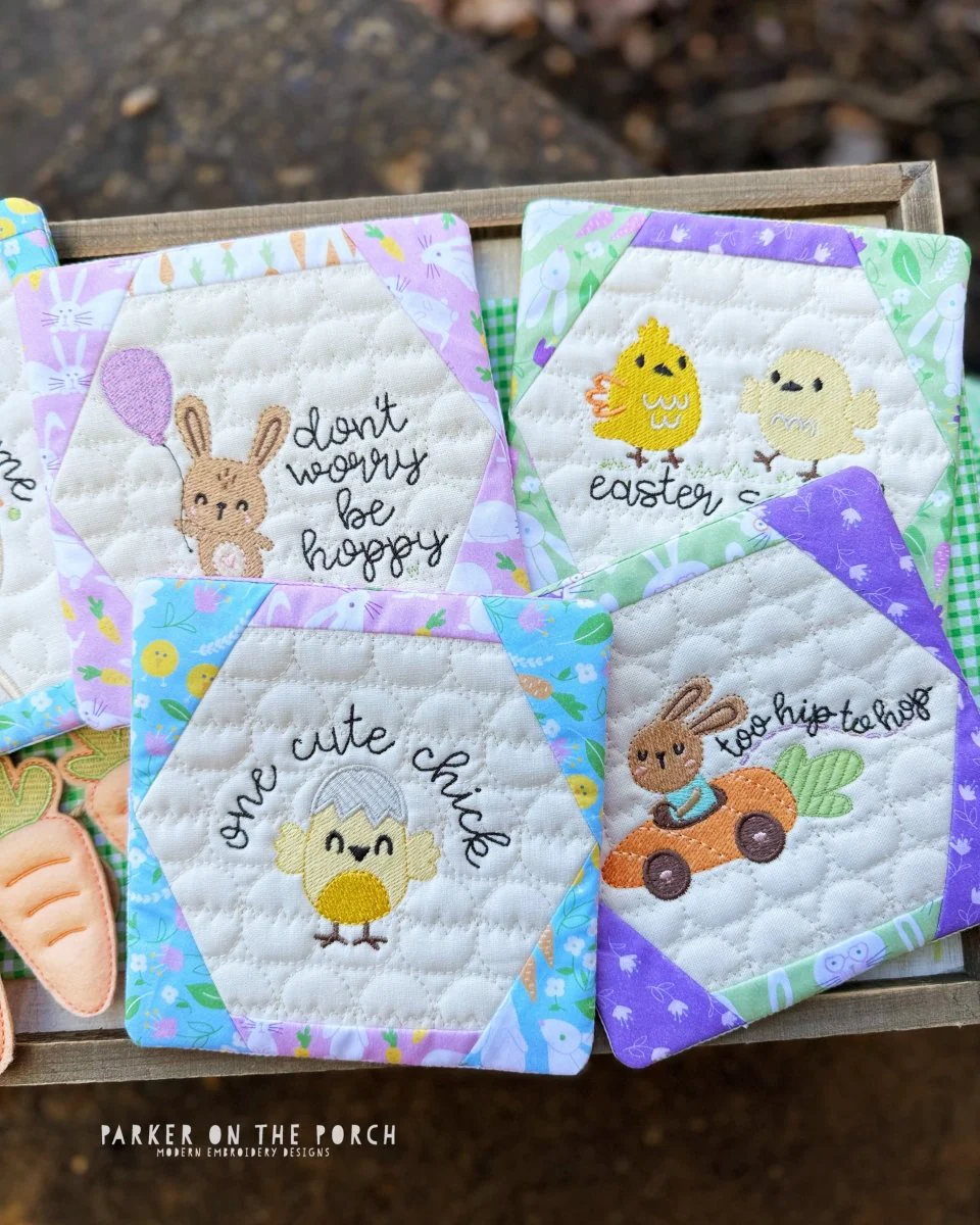 Digital Download - Hoppy Easter Quilted Coaster - BUNDLE