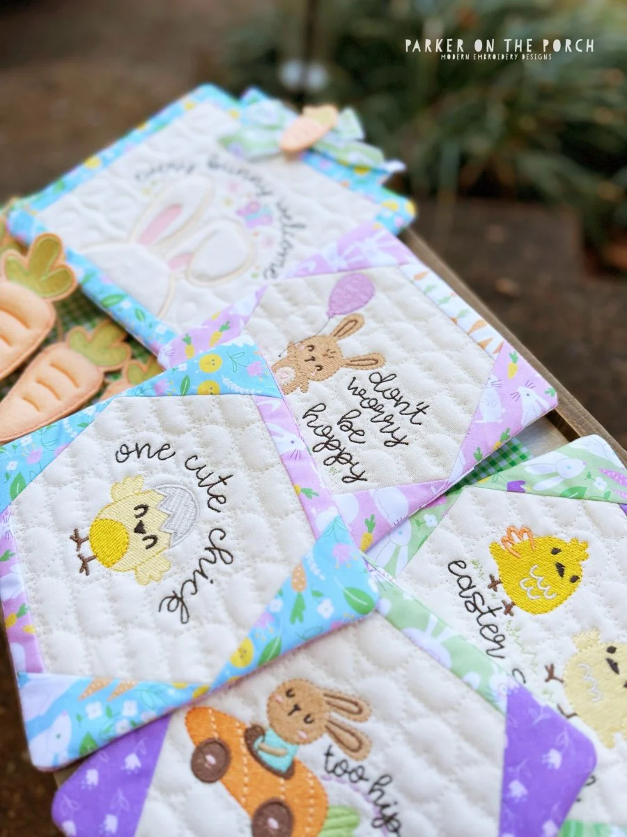 Digital Download - Hoppy Easter Quilted Coaster - BUNDLE - Image 2