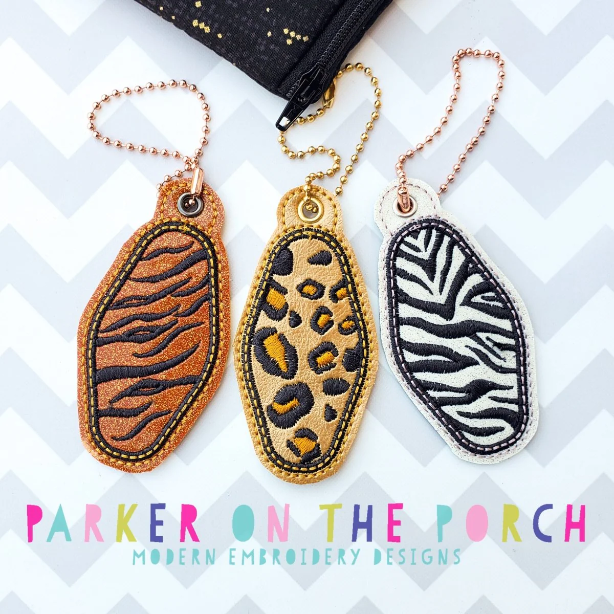 Digital Download - Hotel Key Animal Print Charm Set