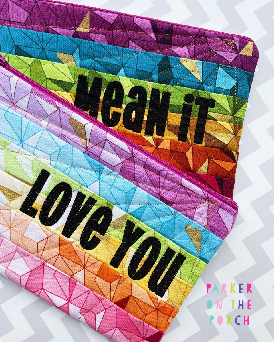 Digital Download - Love you, Mean it Top Zip Zipper Bag Set