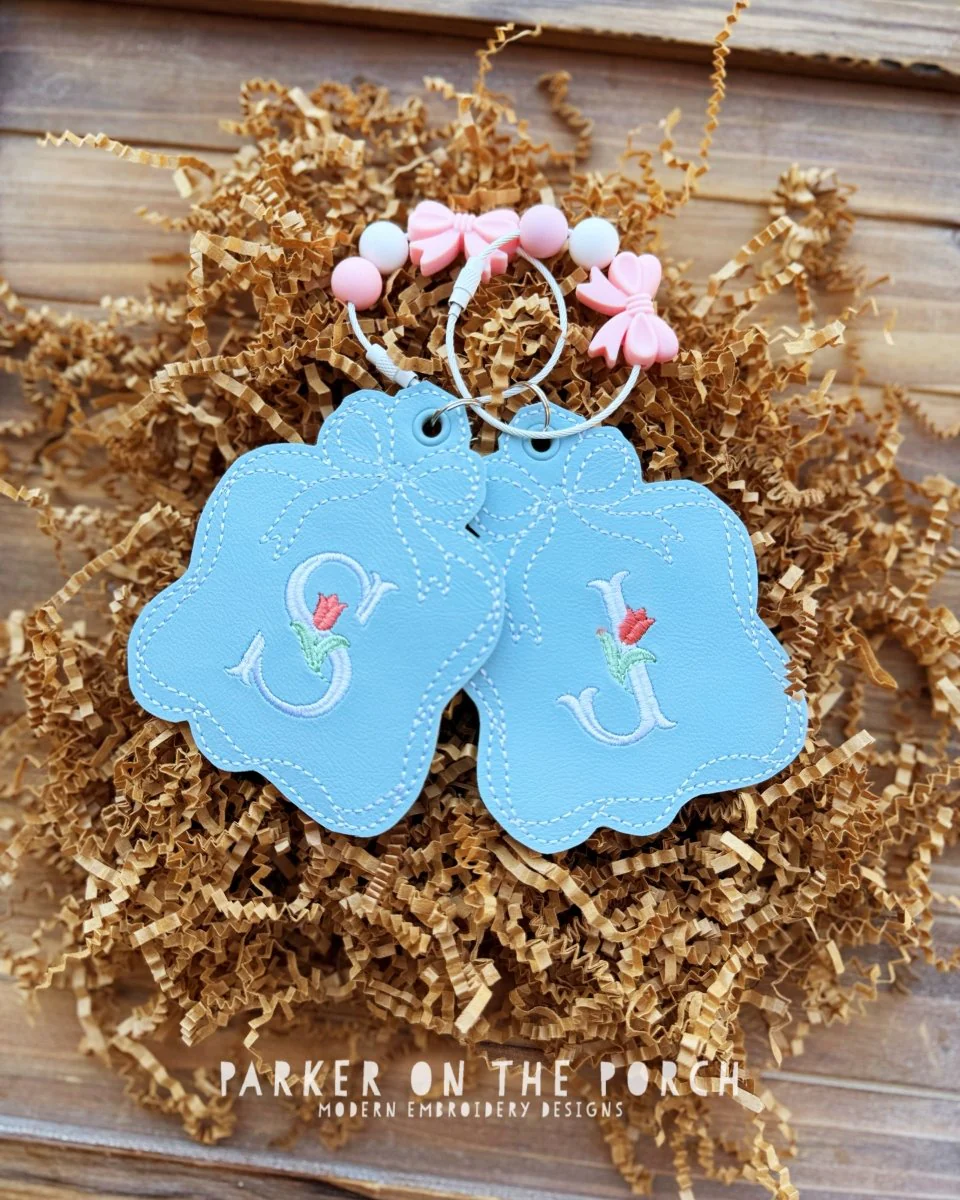 Digital Download- Monogram Bow - Bag Tag - Image 2