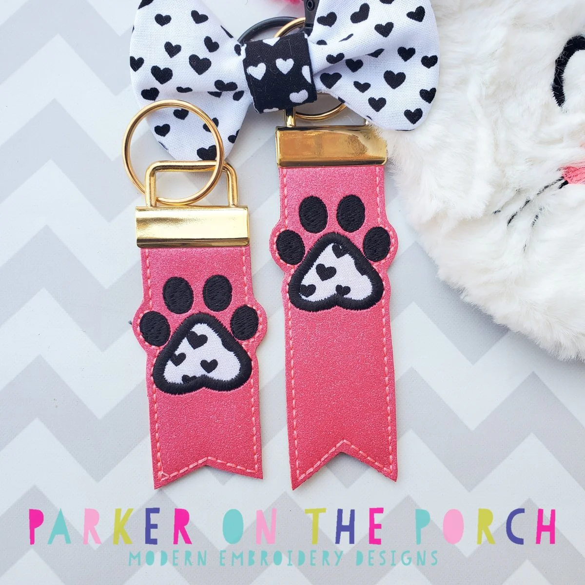 Digital Download- Monogram Flag Fob Keyfob- Paw