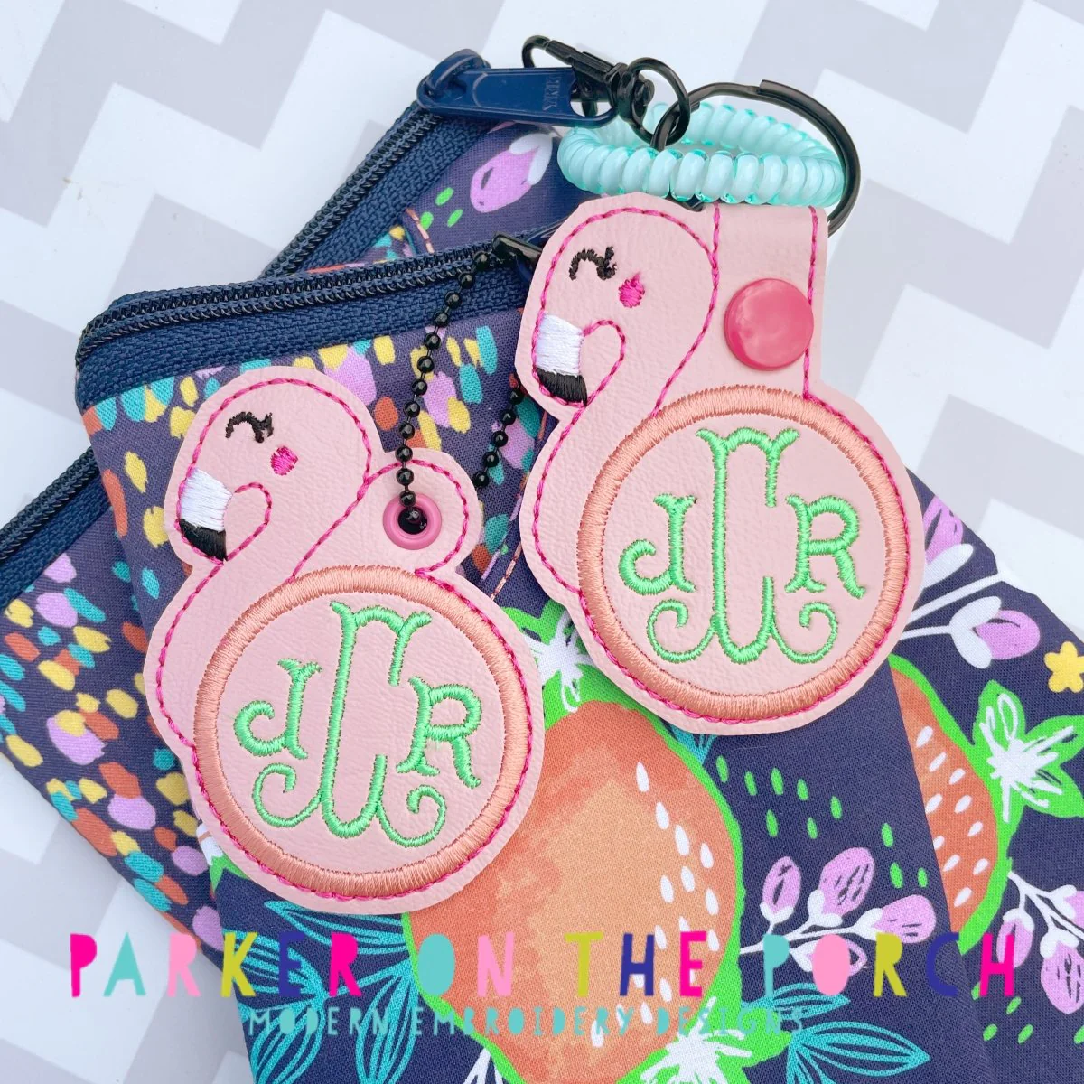 Digital Download- Monogram Snaptab & Charm Set- Flamingo