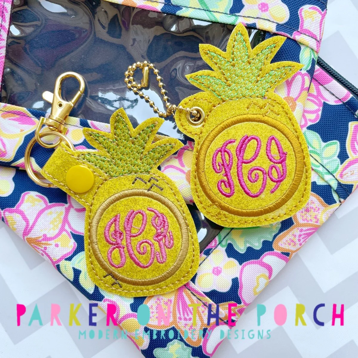 Digital Download- Summer Fruits Collection- Monogram Snaptab & Charm Set- Pineapple