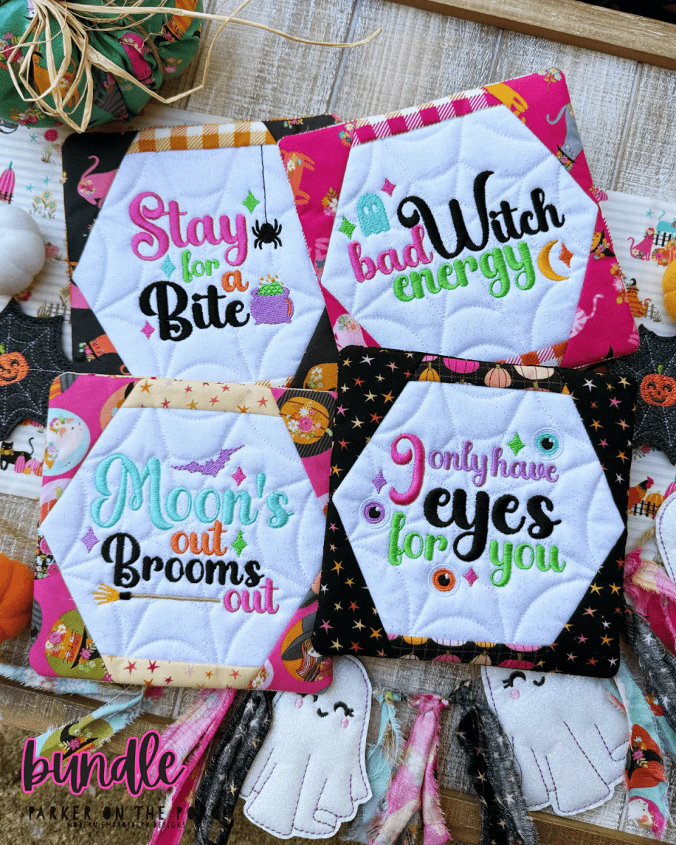 Digital Download - Moon's Out, Brooms Out Coaster - BUNDLE