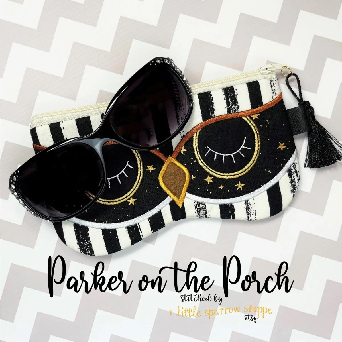 Digital Download- Owl Sunglass Top Zip Zipper Bag - Image 6
