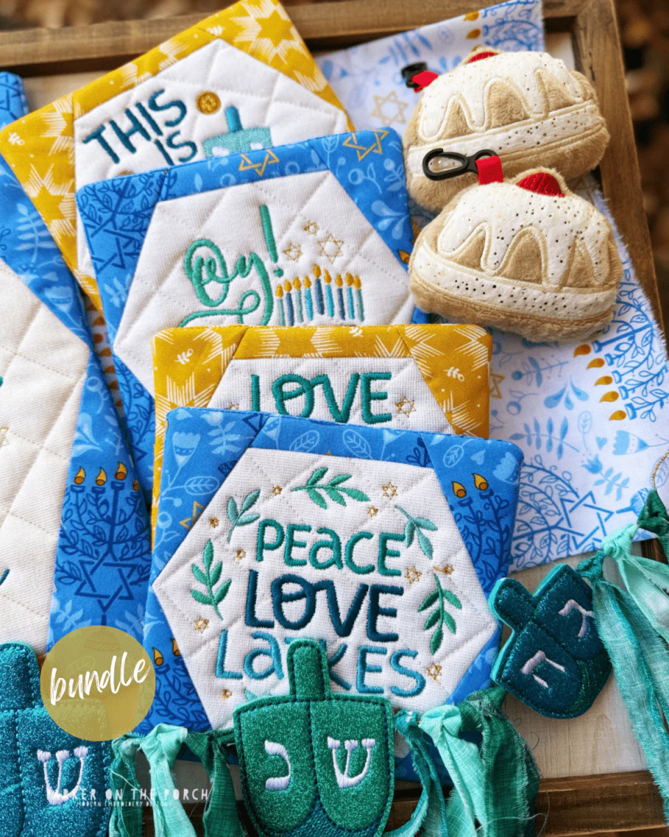 Digital Download - Peace, Love, Hanukkah Coaster - BUNDLE