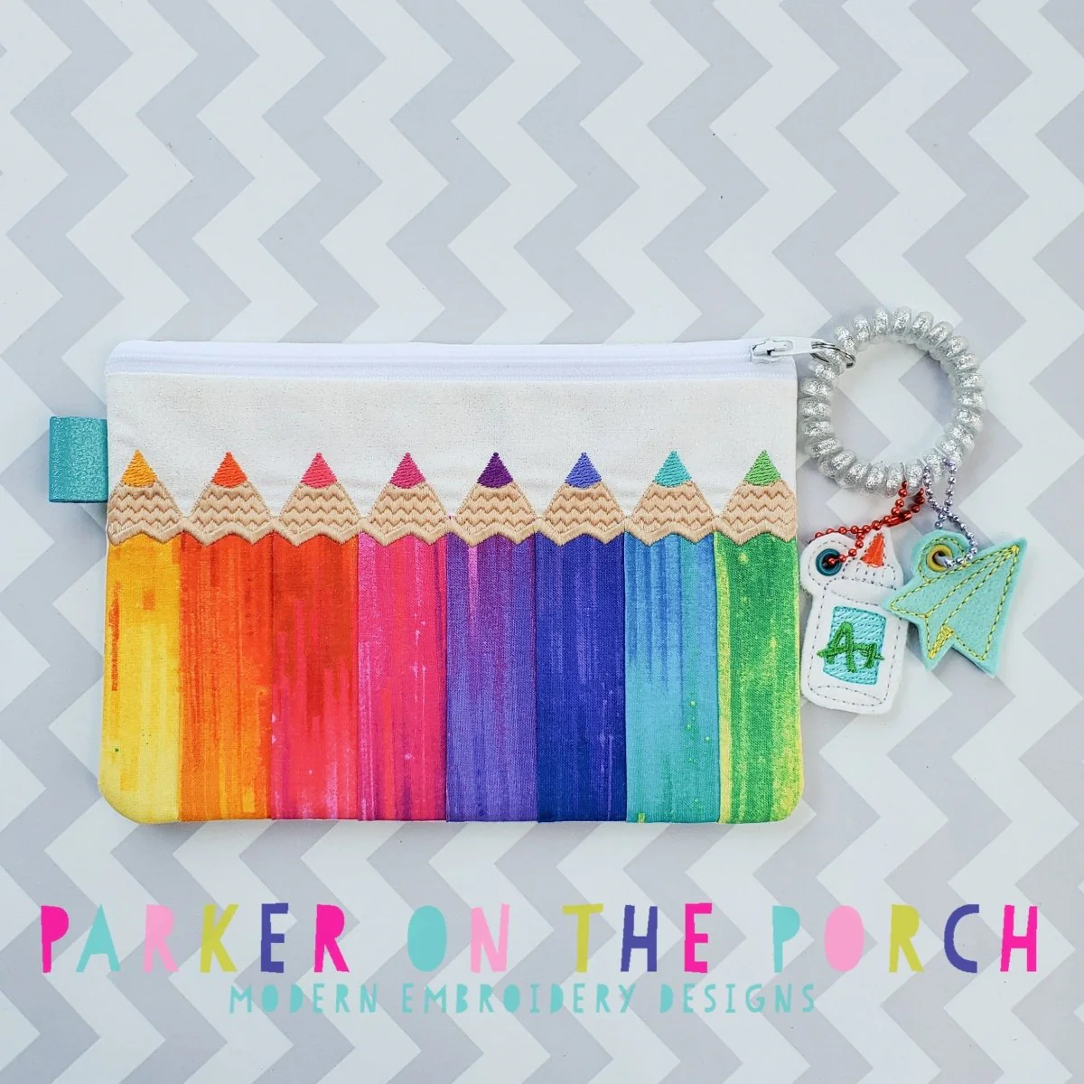 Digital Download- Teacher Life Collection- Pop of Color Top Zip Zipper Bag