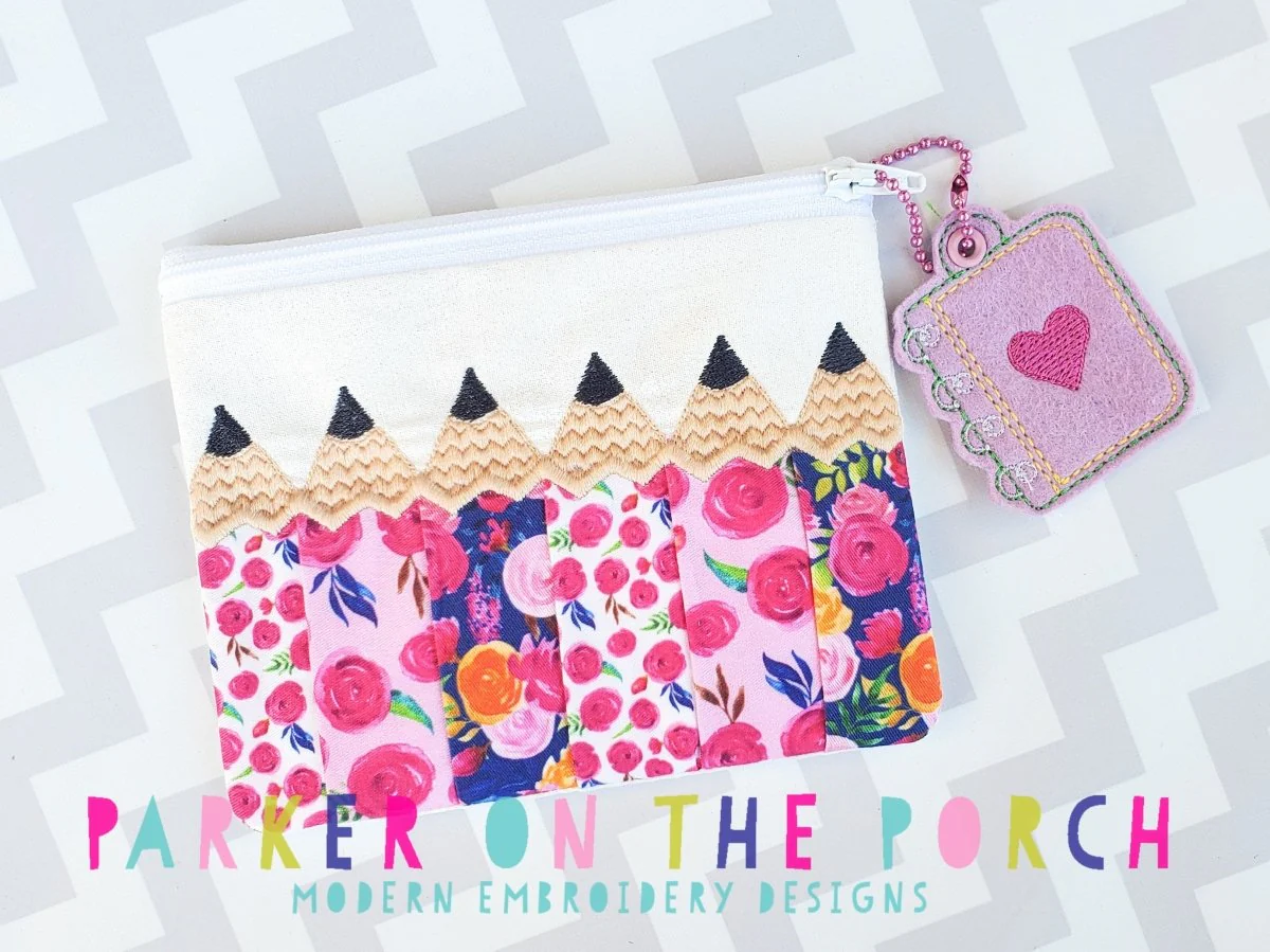 Digital Download- Teacher Life Collection- Pop of Color Top Zip Zipper Bag - Image 4