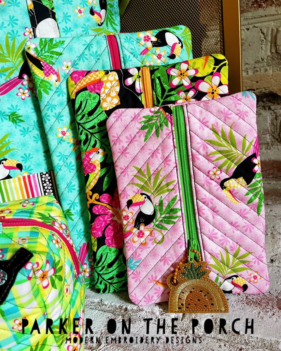 Digital Download - Size 3 - Quilted Center Zip Zipper Bag