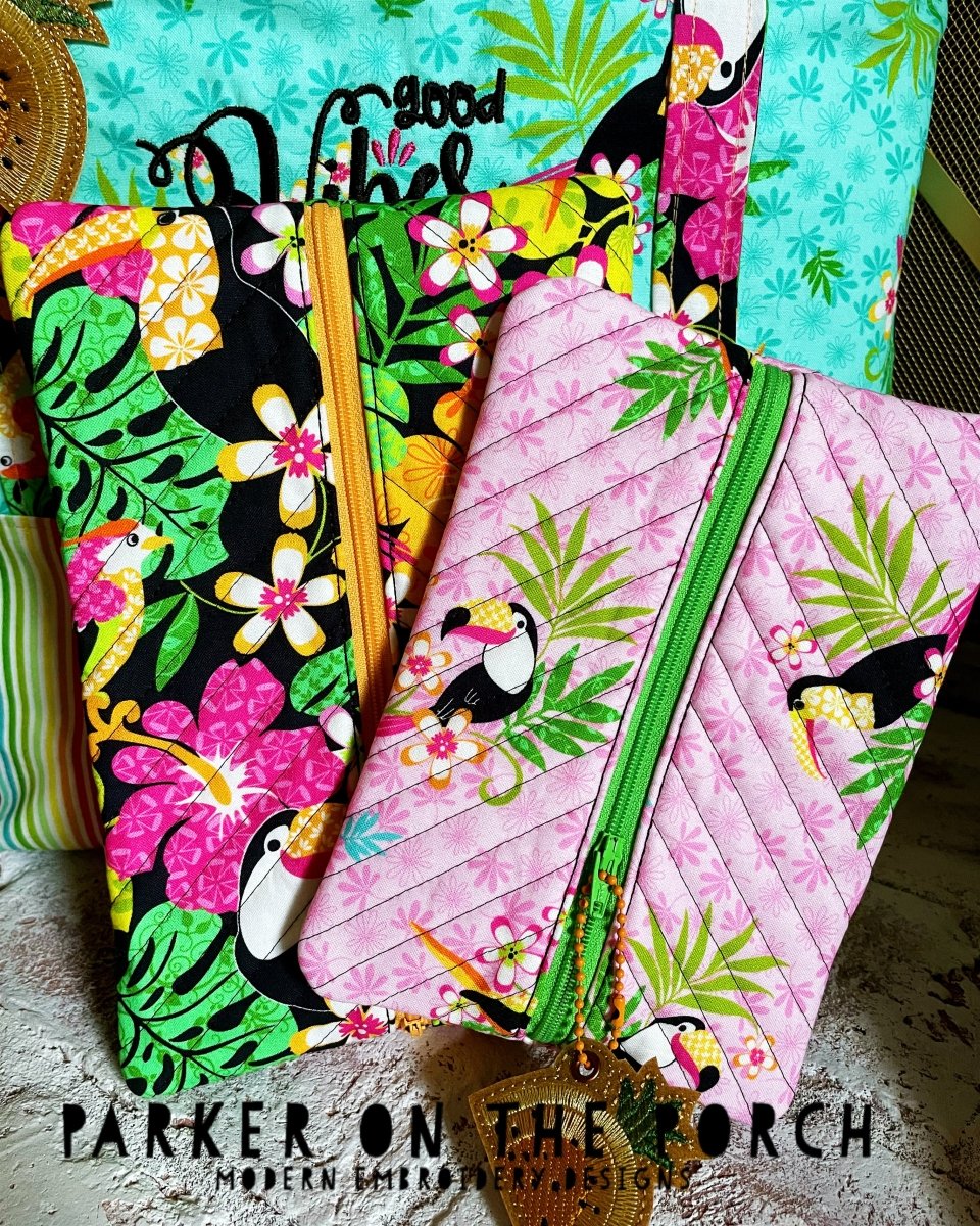 Digital Download - Size 3 - Quilted Center Zip Zipper Bag - Image 2