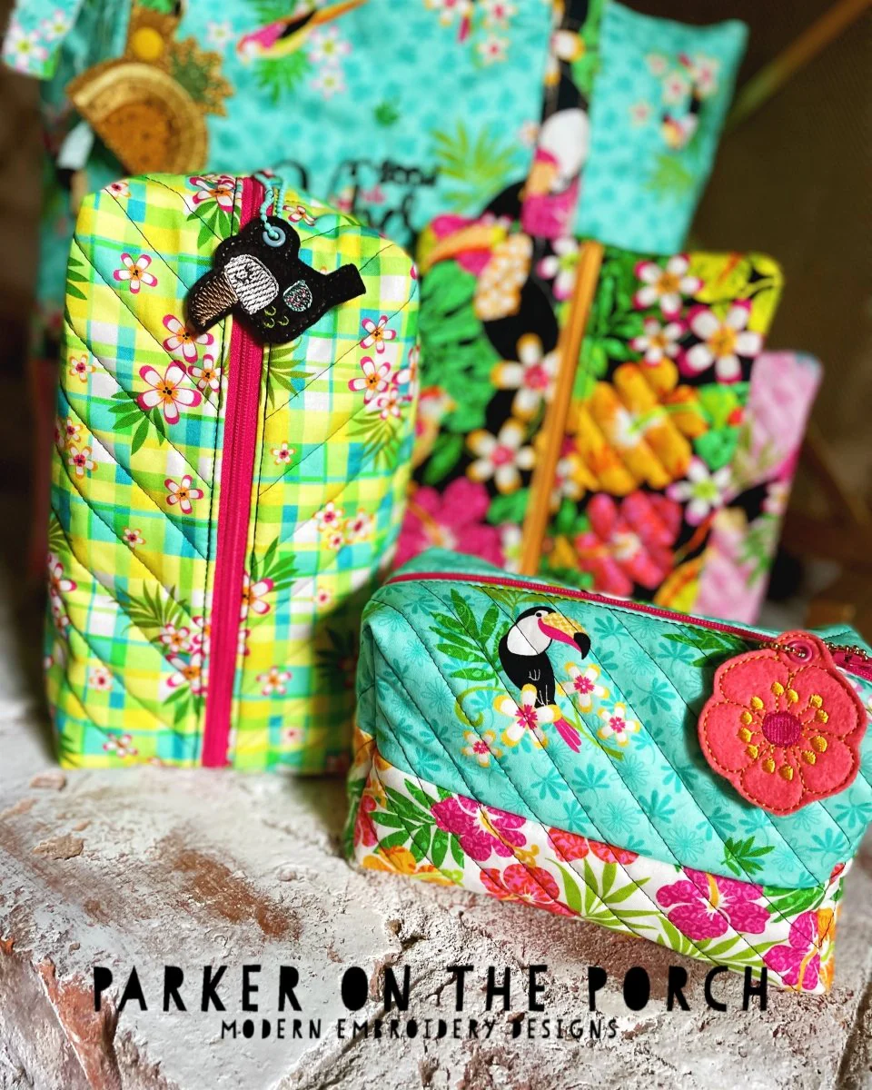 Digital Download - Size 3 - Quilted Center Zip Zipper Bag - Image 4