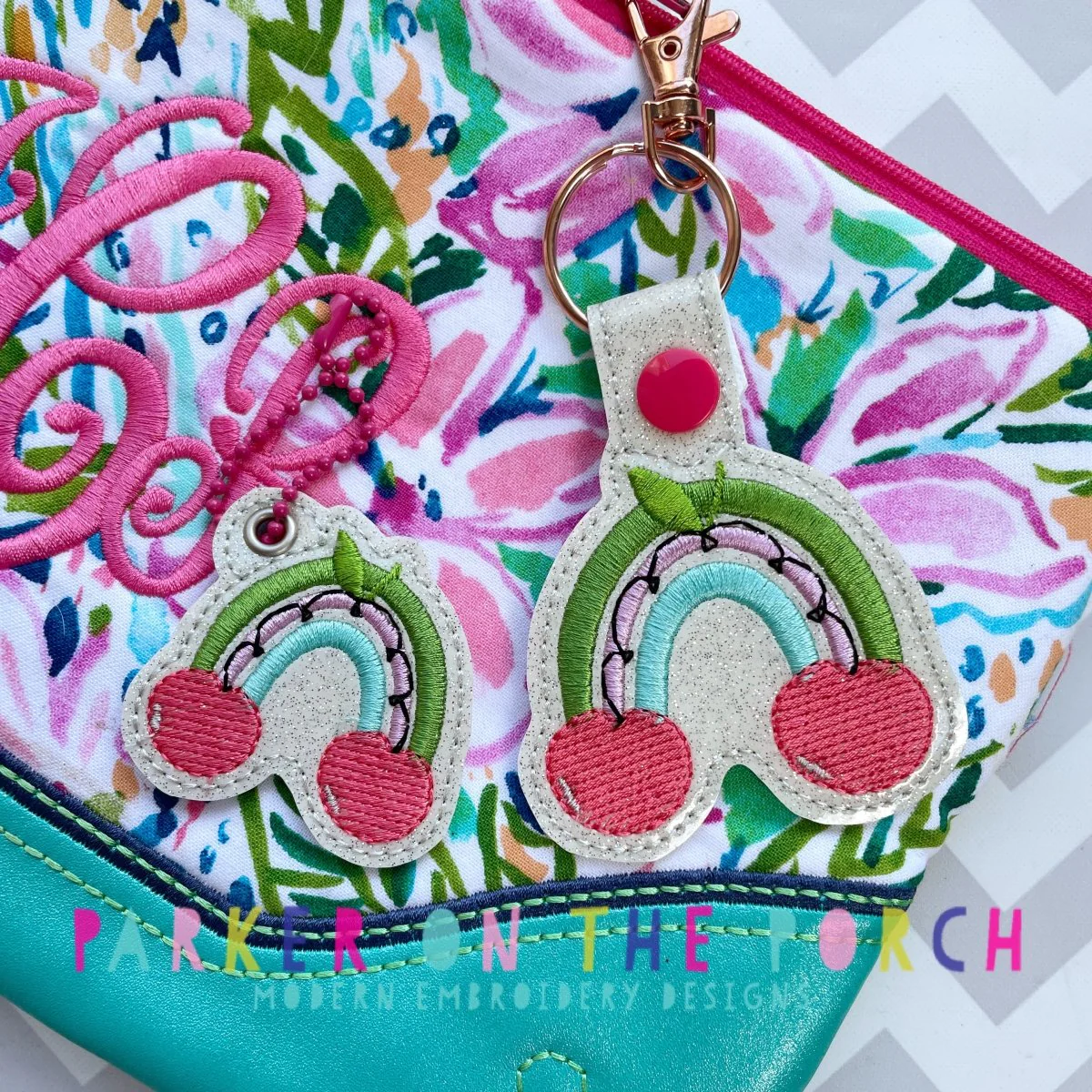Digital Download- Rainbow Cherries Snaptab and Charm Set