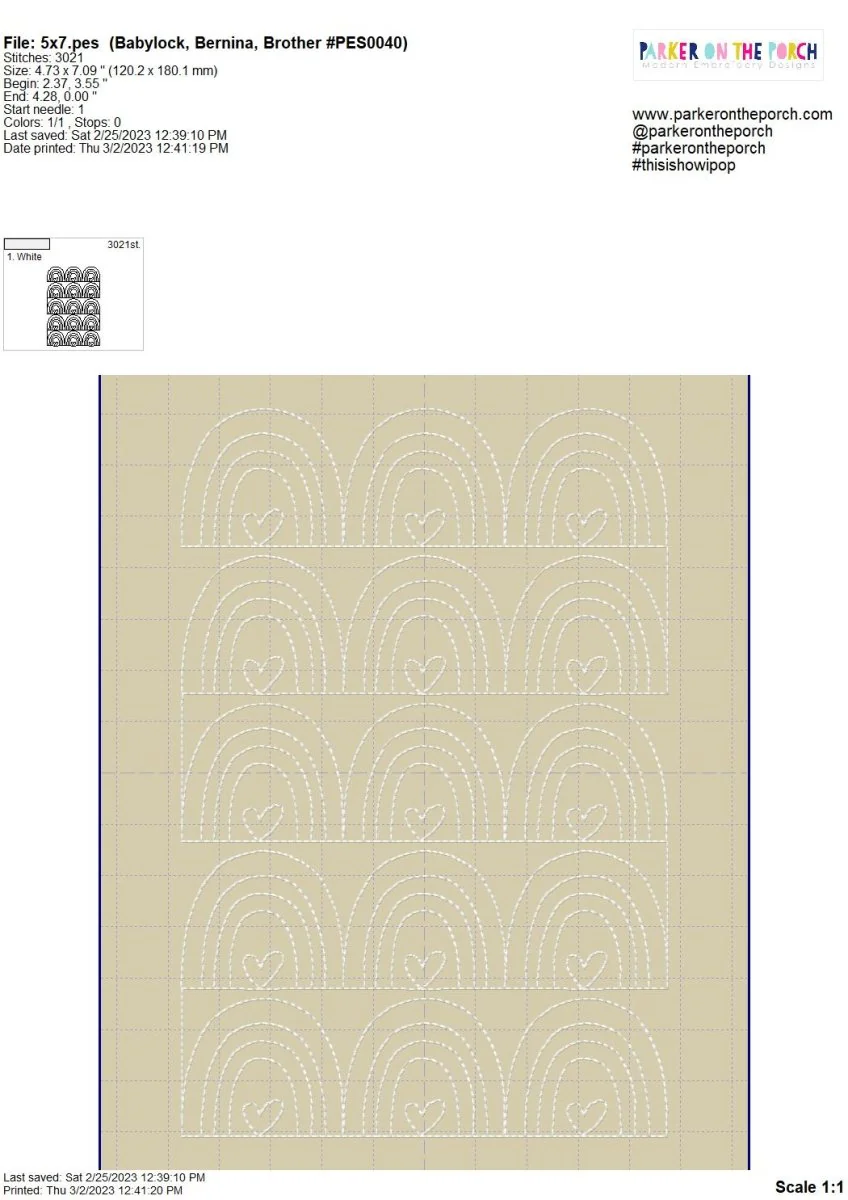 Digital Download- Rainbow Heart Quilting - Image 5