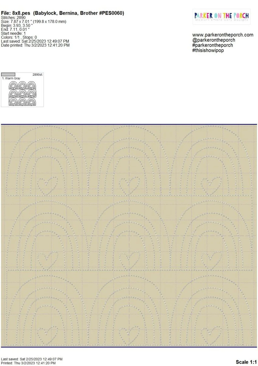 Digital Download- Rainbow Heart Quilting - Image 8