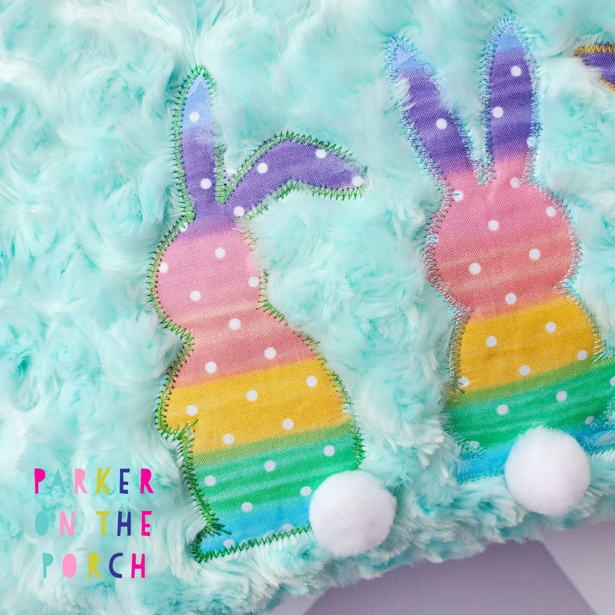 Digital Download- Shabby Applique Bunny Trio - Embroidery Fill - Image 2