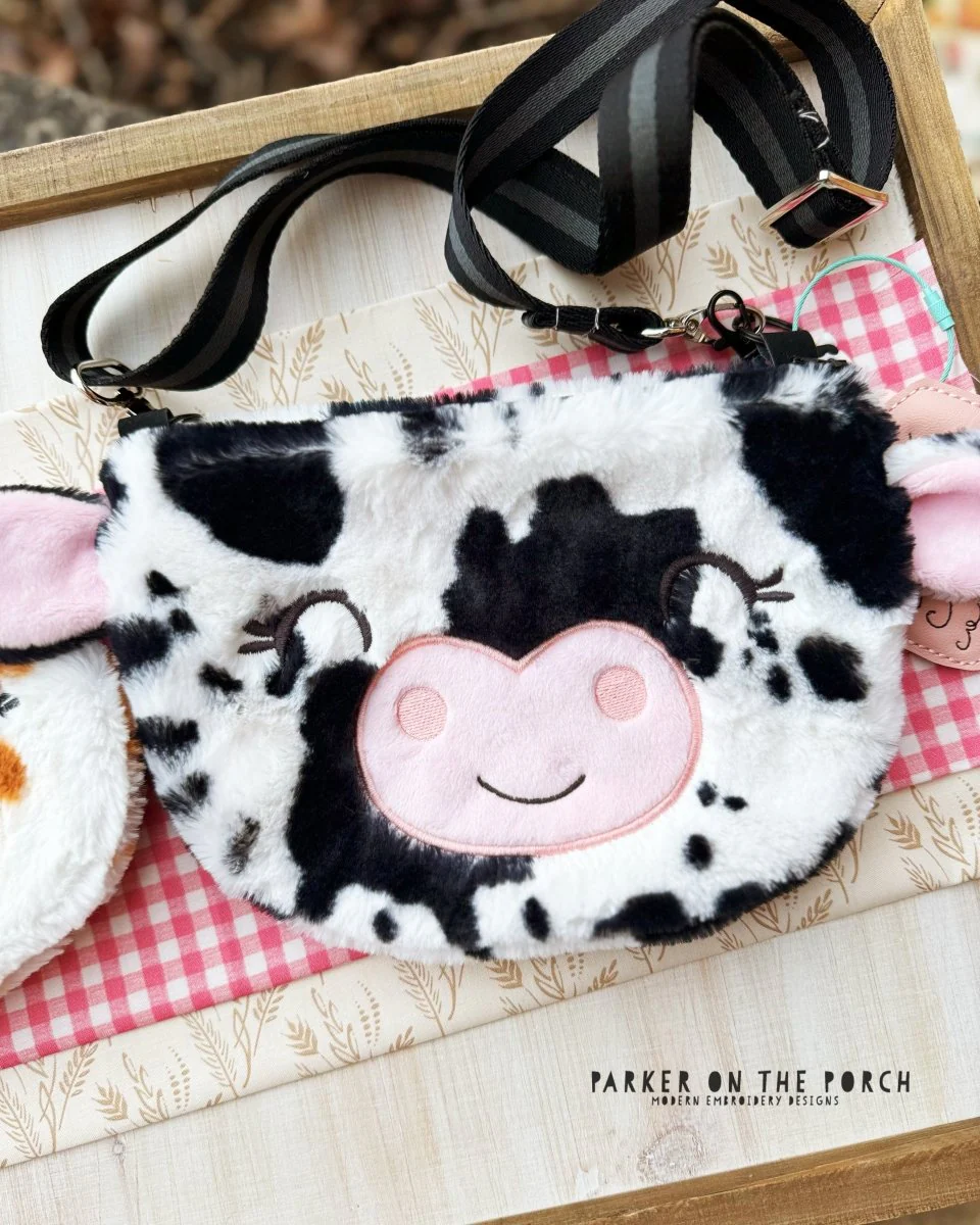 Digital Download- Size 3- Top Zip Cow Zipper Bag