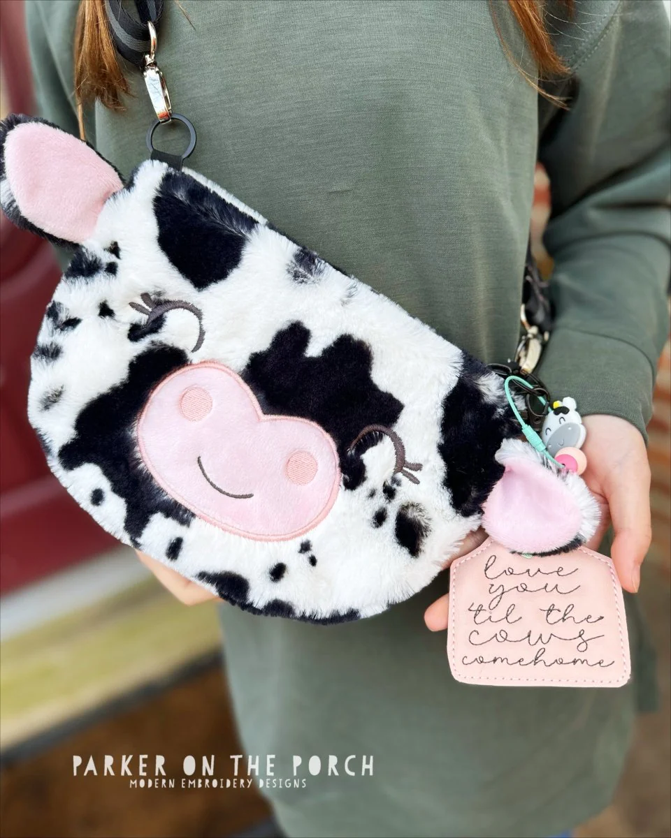 Digital Download- Size 3- Top Zip Cow Zipper Bag - Image 3