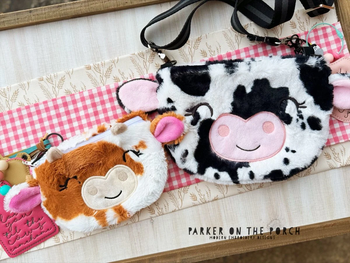 Digital Download- Size 3- Top Zip Cow Zipper Bag - Image 4