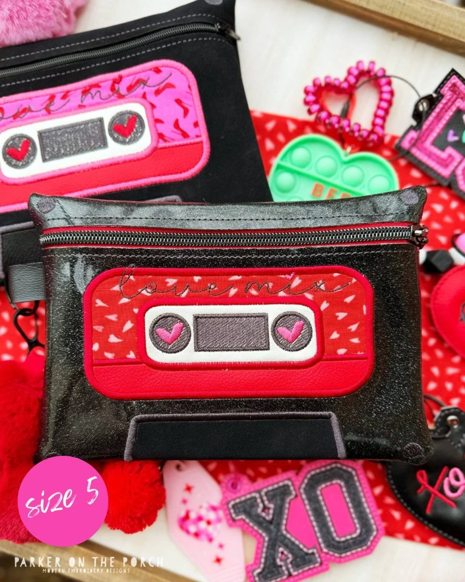 Digital Download - Zipper Size 5 - Clean Stitch Mixed Tape Zipper Bag