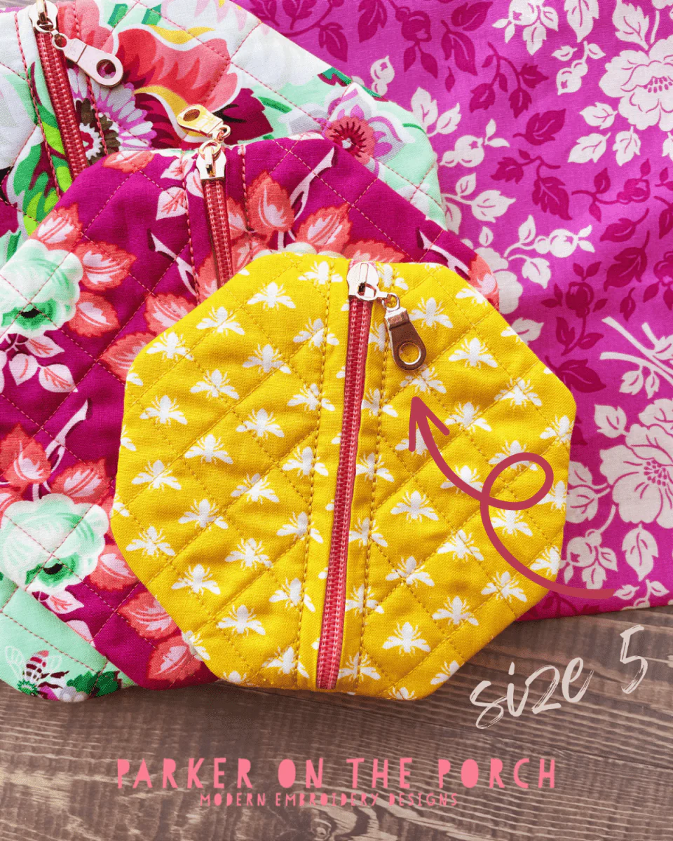 Digital Download - Size 5- Quilted Octagon Zipper Bag - Image 3