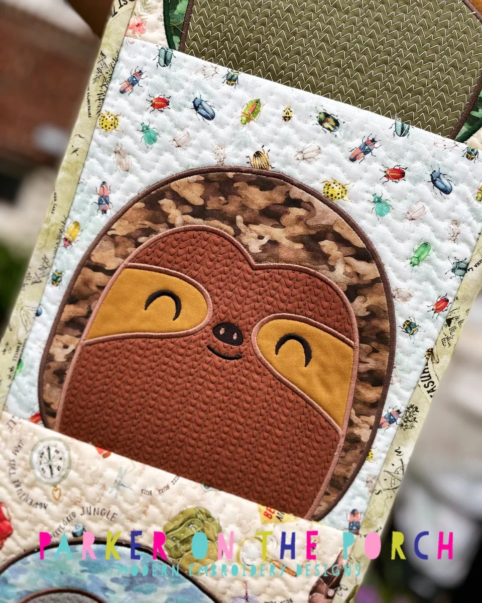 Digital Download - Sloth Mode Collection- Sloth In the Hoop Quilt Block