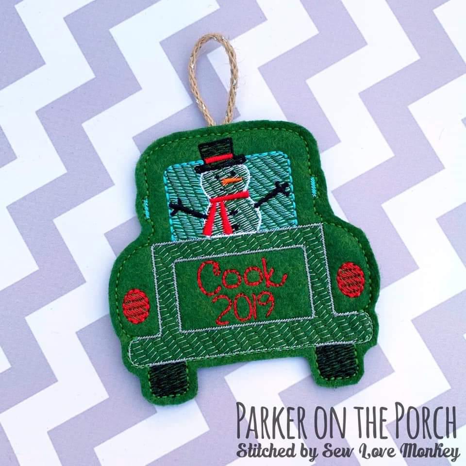 Digital Download- 2019- Vintage Truck Ornament- Snowman - Image 3