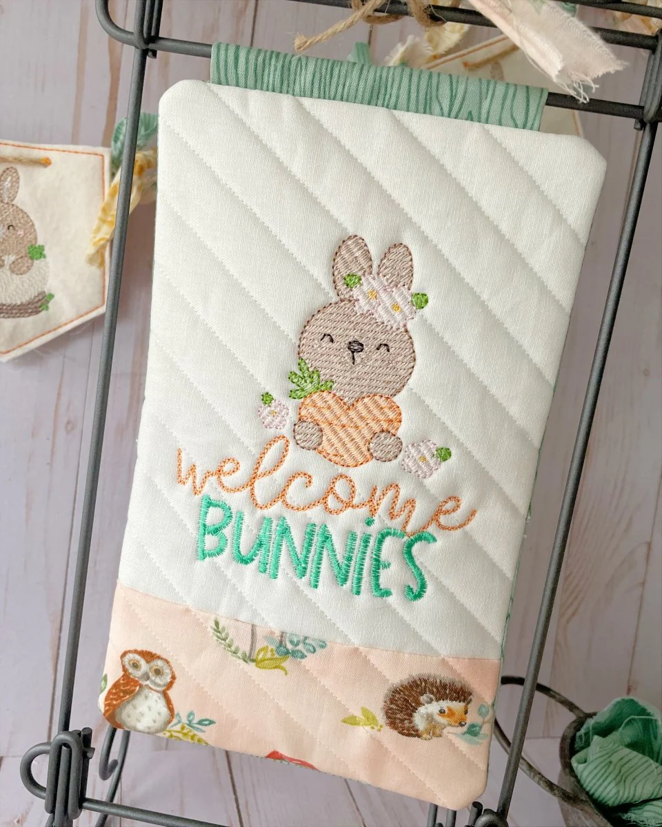 Digital Download -Some Bunny Collection - Mini Quilt ( Single Stand ) Welcome Bunnies
