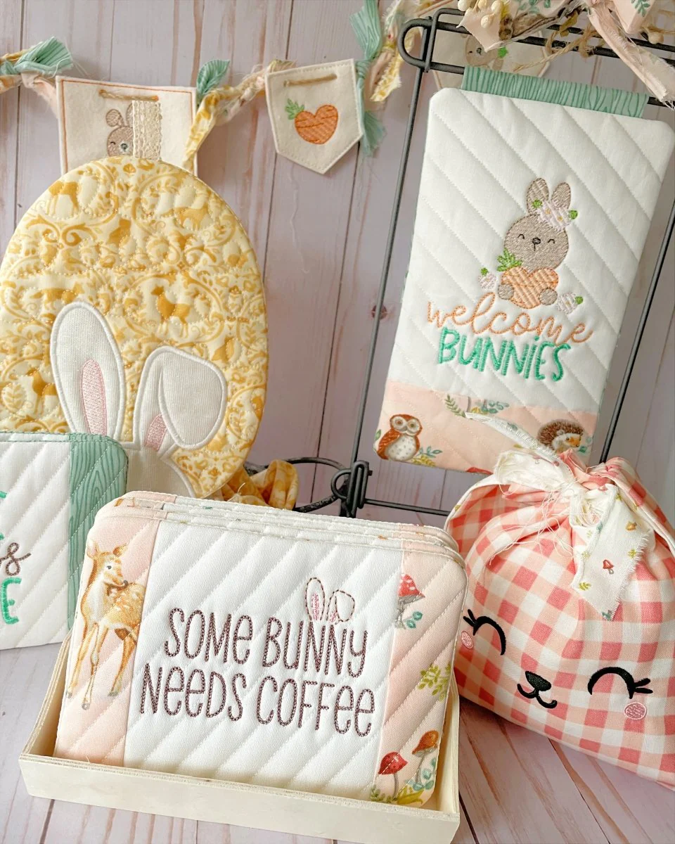 Digital Download -Some Bunny Collection - Mini Quilt ( Single Stand ) Welcome Bunnies - Image 2