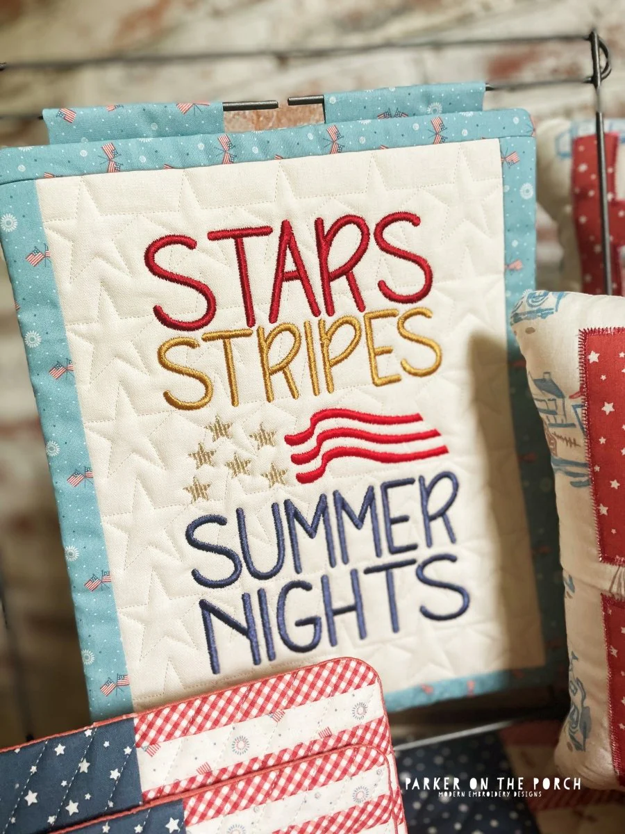 Digital Download - Stars Stripes Summer Nights Mini Quilt ( Single Stand ) - Image 2