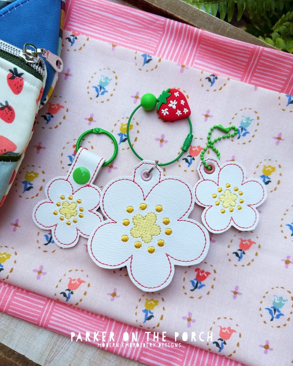 Digital Download- Strawberry Blossom Bag Tag, Snaptab & Charm
