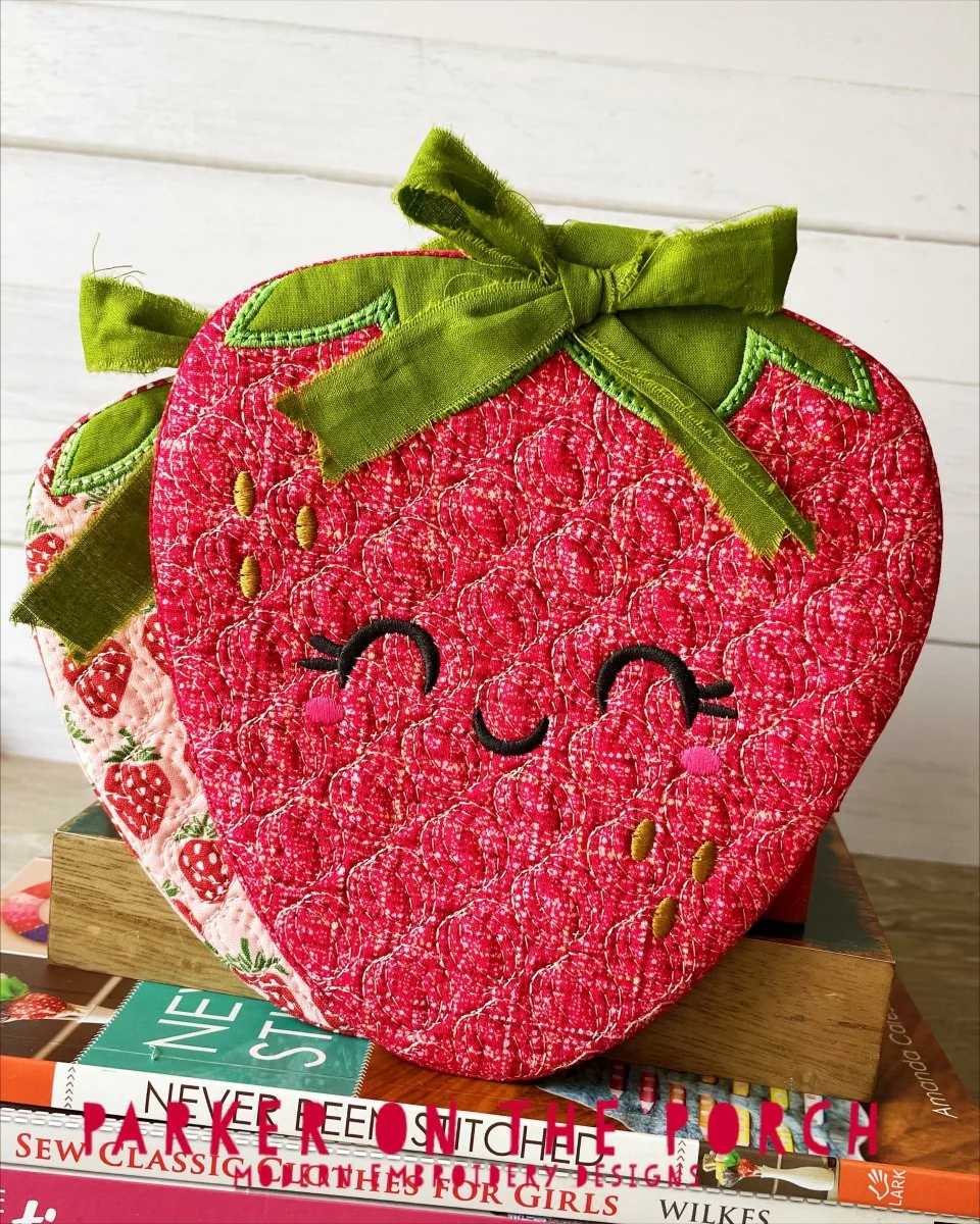 Digital Download -Summer Fruits Collection- Strawberry Mug Rug and Hot Pad Set - Image 2