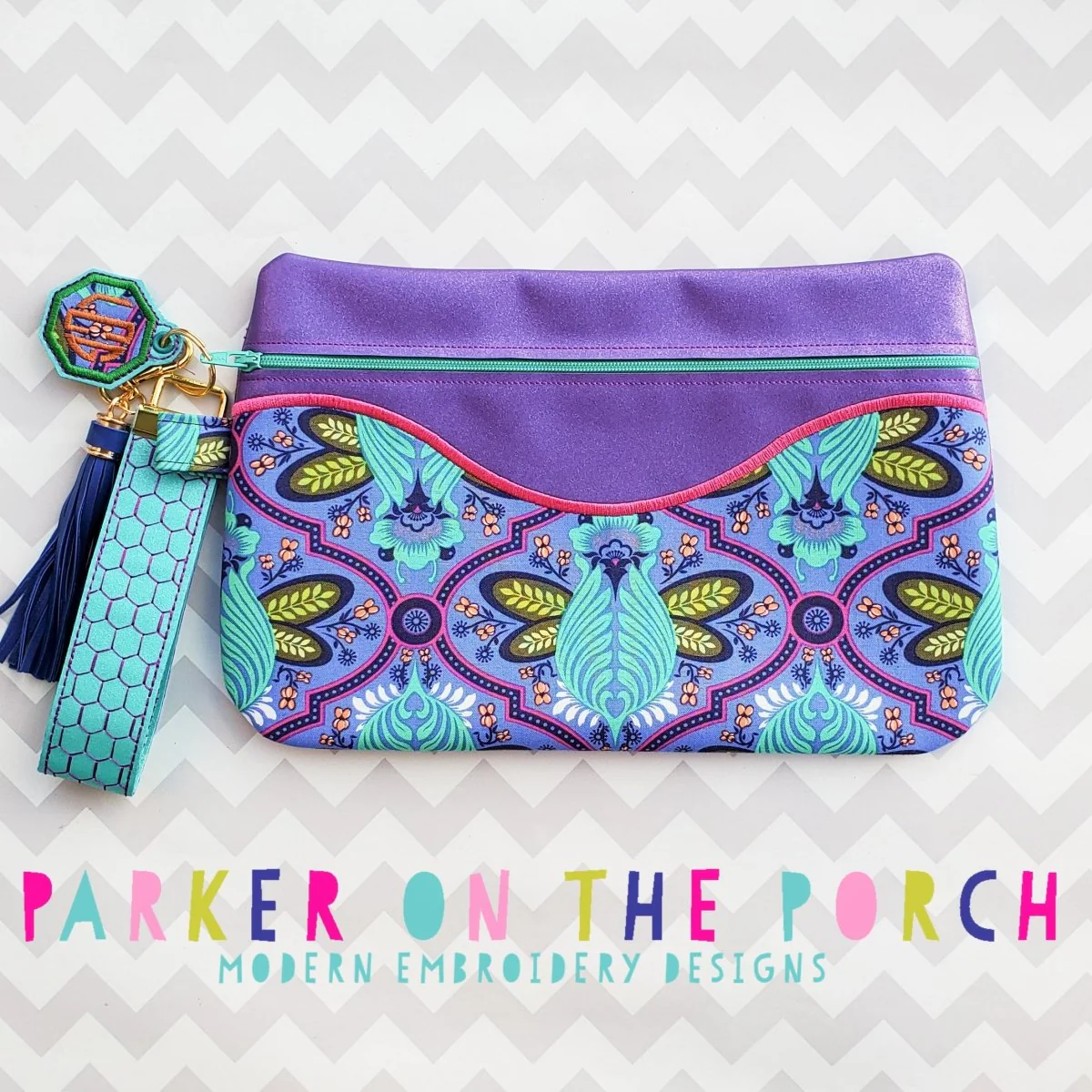Digital Download- The Daybreak - Front Zip Full Front Applique Zipper Bag