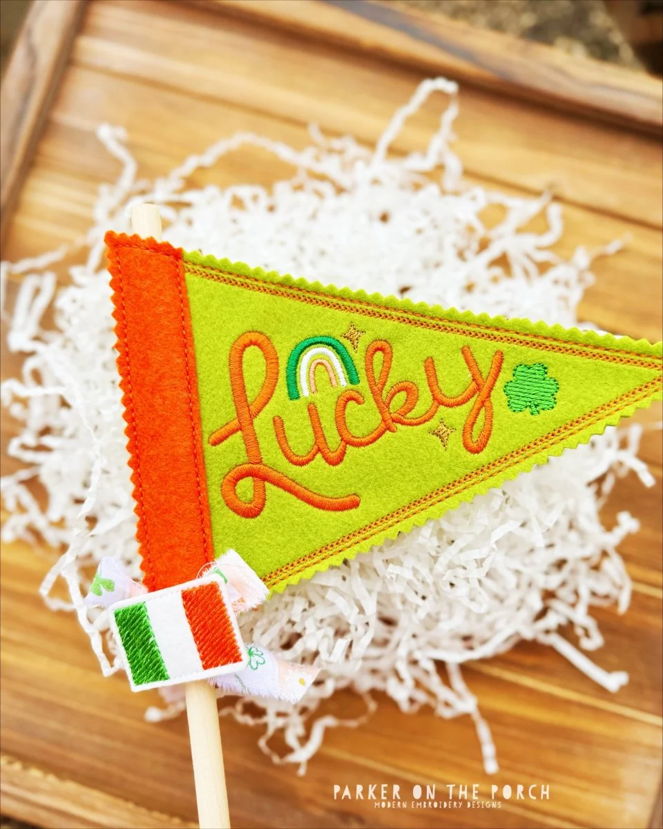 Digital Download - Vintage Flag Banner- Lucky