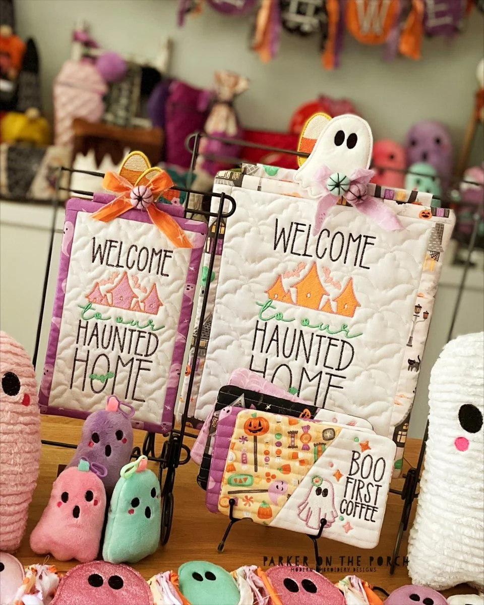 Digital Download - Welcome to our Haunted Home Mini Quilt ( Single Stand )