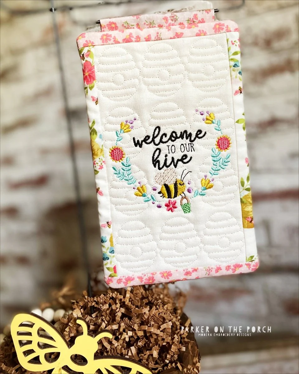 Digital Download - Welcome to Our Hive Mini Quilt ( Single Stand )
