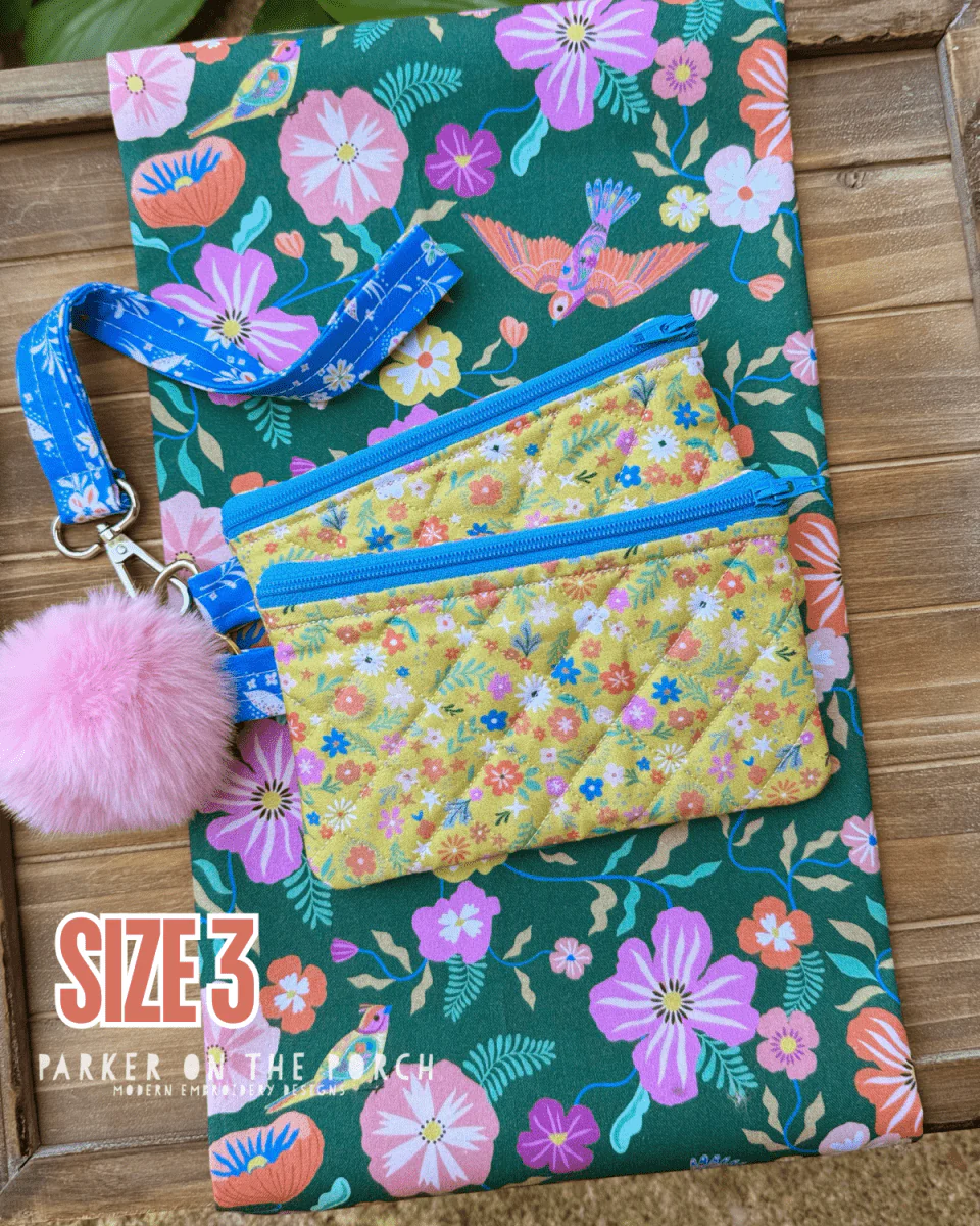 Digital Download - Zipper Size 3 - Quilted Wristlet Zipper Bag