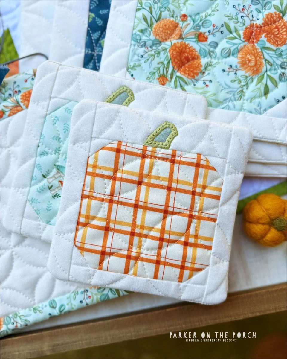 Pumpkin 2.0 Coaster – Digital Embroidery Pattern Download