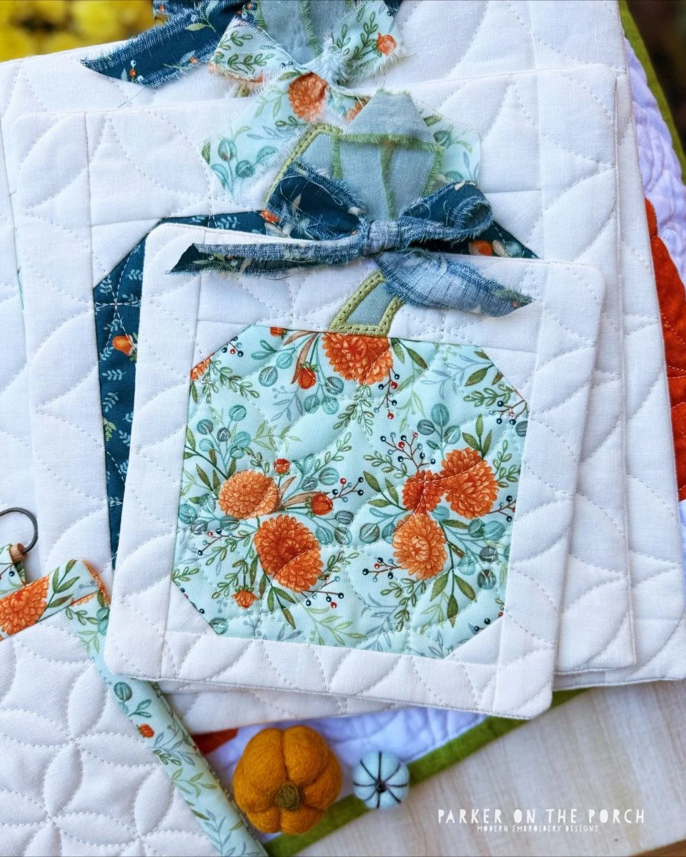 Pumpkin 2.0 Hot Pad – Digital Embroidery Pattern Download