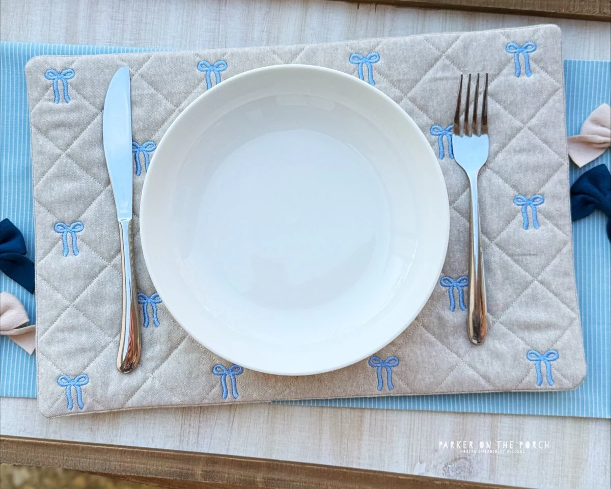 Quilted Bows Placemats – Digital Embroidery Pattern Download - Image 5