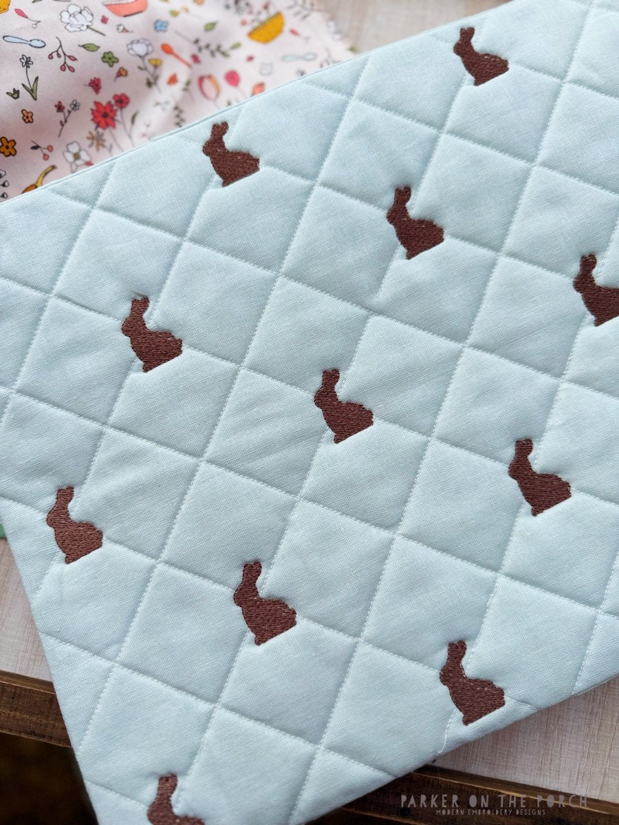 Quilted Chocolate Bunny Placemats – Digital Embroidery Pattern Download - Image 3