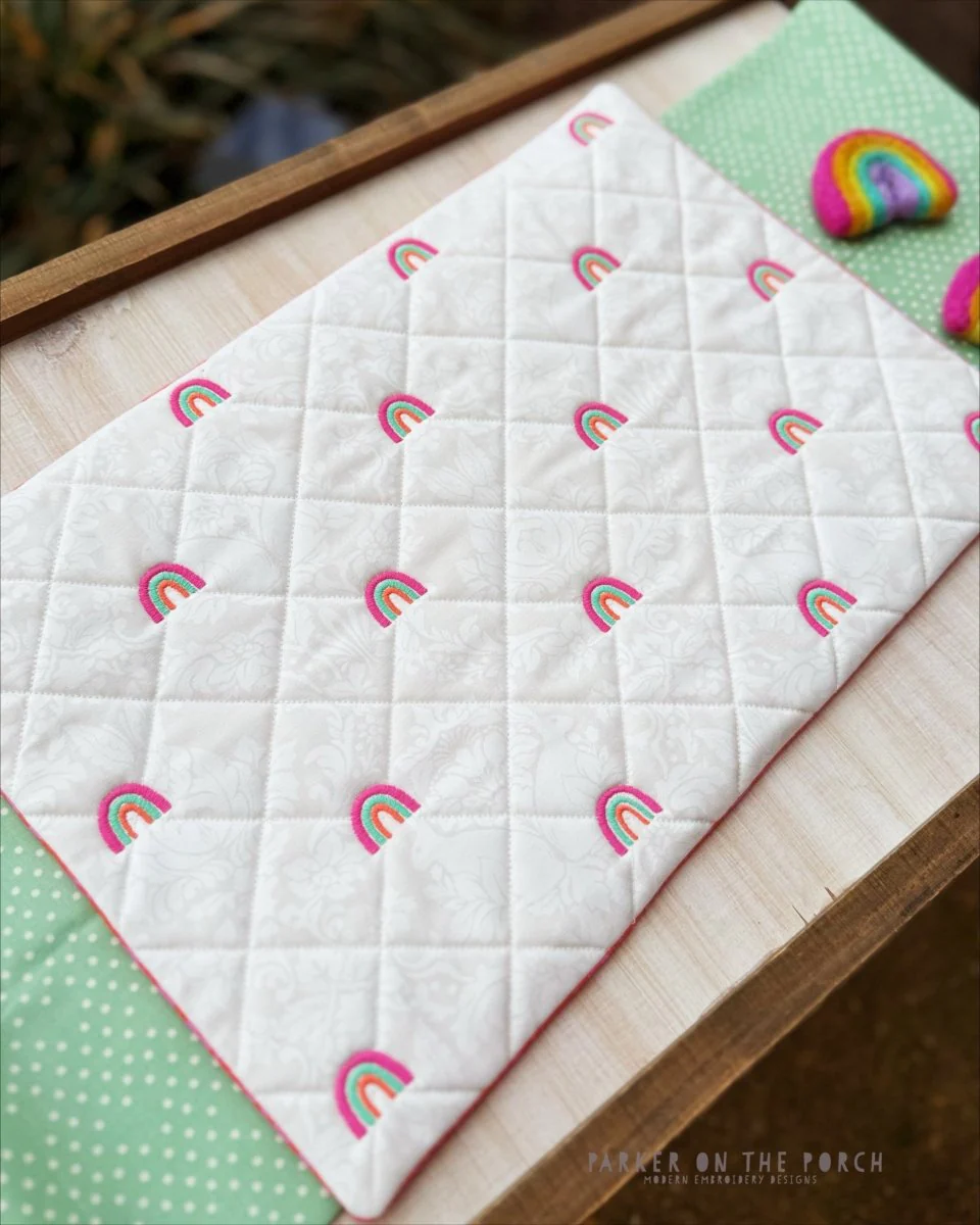 Quilted Rainbow Placemats – Digital Embroidery Pattern Download