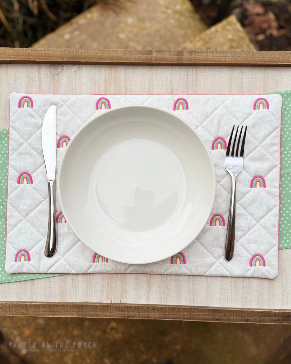 Quilted Rainbow Placemats – Digital Embroidery Pattern Download - Image 2
