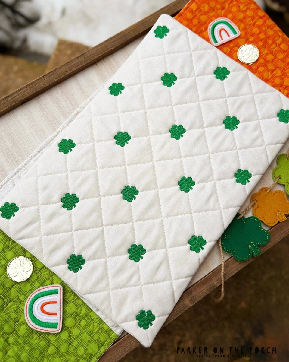 Quilted Shamrock Placemats – Digital Embroidery Pattern Download